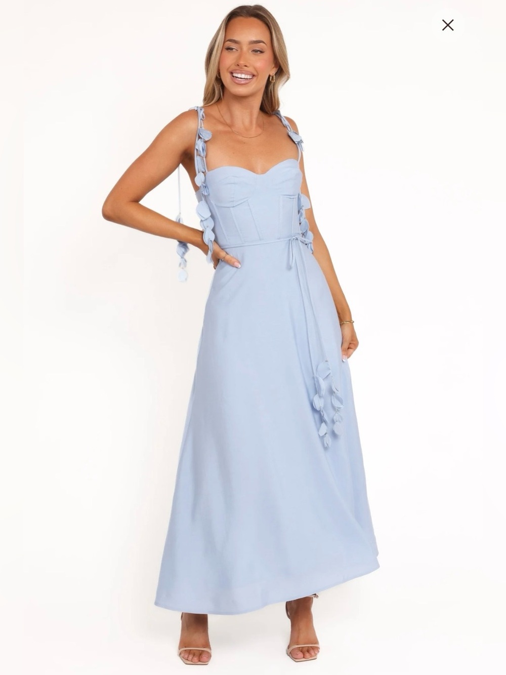 Petal & Pup Pale Blue Corset Della Midi Dress SIZE:SMALL - Picture 3 of 8